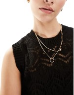 knitted tank in open stitch in black