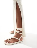 linen blend column maxi skirt in stone