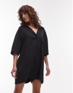 soft touch cupro romper playsuit in black