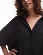 soft touch cupro romper playsuit in black