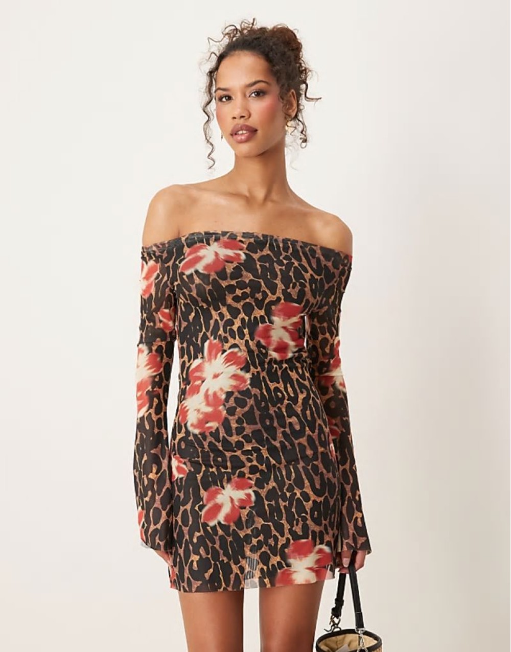 Oasis mini beach dress in leopard floral