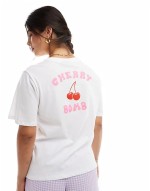 t-shirt with 'cherry bomb' print in white